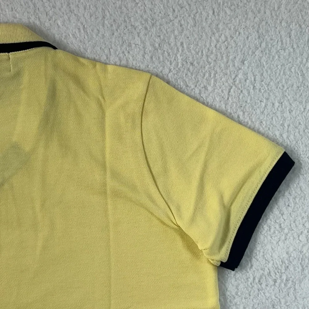 Polo Jeans Co. Polo Shirt Collard V-neck Made in USA Yellow Men's Size M VTG NWT